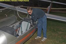 Devan securing the Blanik