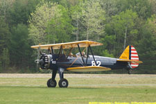 biplane taking off
