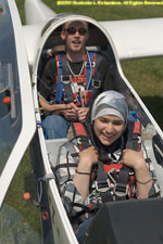 Sarah and Devan in the Puch