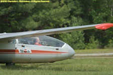 Charlotte piloting the Blanik